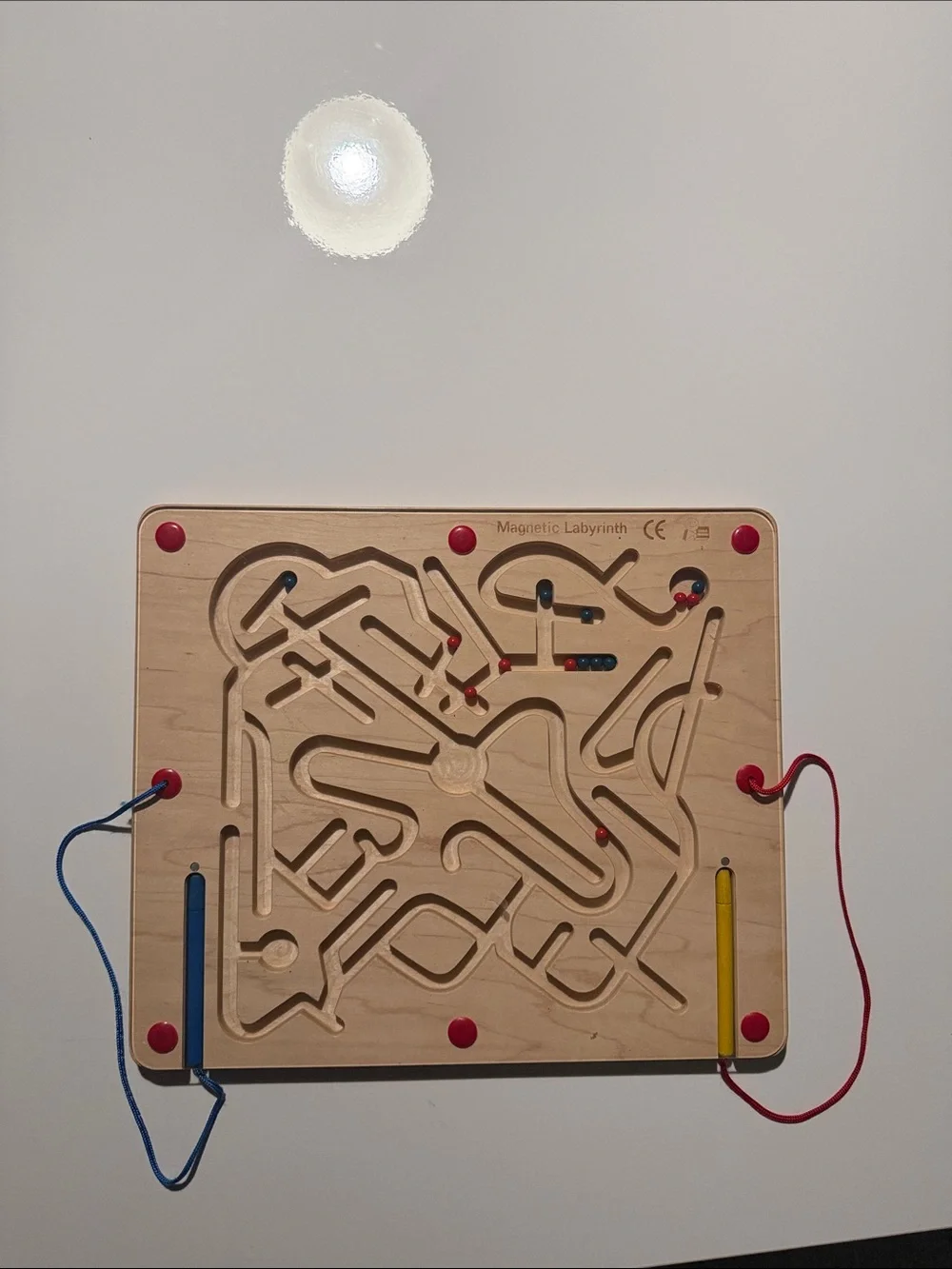 Magnetic Labyrinth Maze Board Toy - Blue & Red